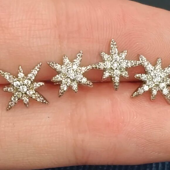 APM Monaco Asymmetric Triple Météorites Earrings - Silver - Picture 7 of 7